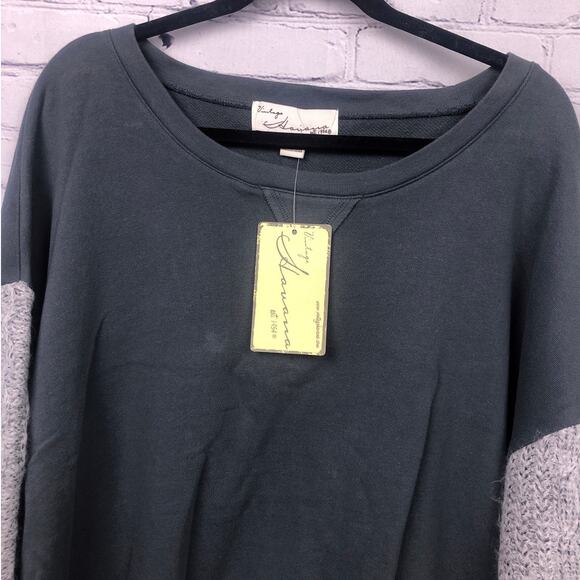 Vintage Havana Drop Shoulder Raglan Chunky Knit Sleeve Cozy Casual Pullover L - Picture 2 of 14